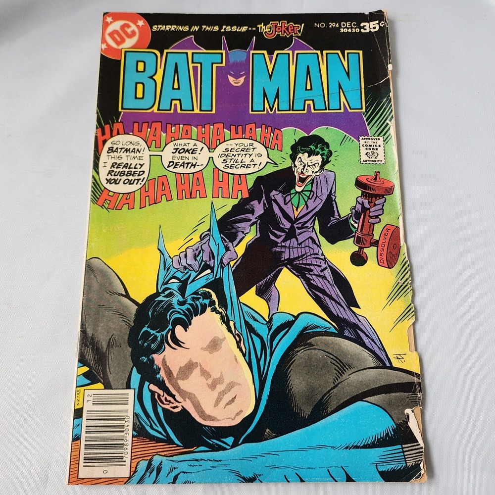 DC Comics Batman Issue #294‎ December 1977 Key Joker Cover Comic Book News Stand